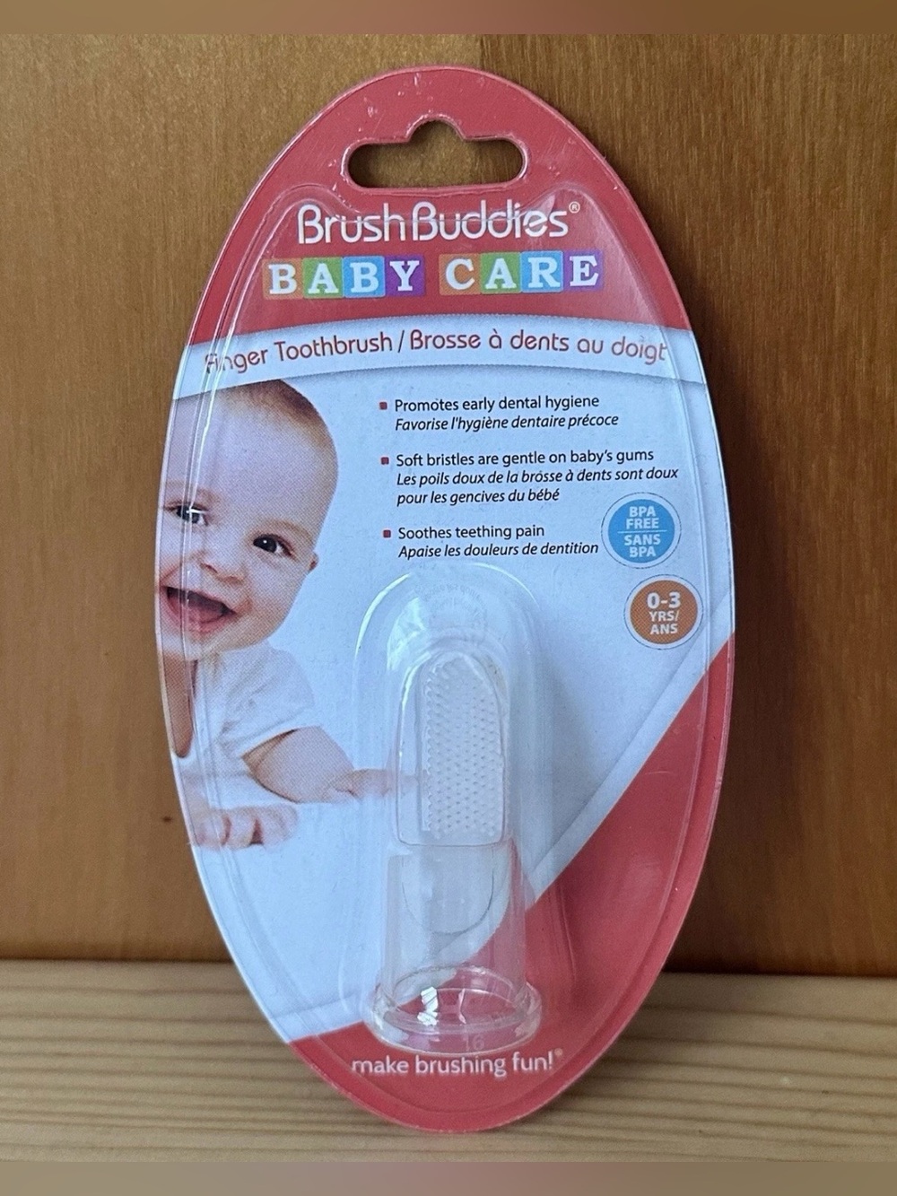Brush Buddies Baby Care 1 Finger Toothbrush 0-3 Years Clear BPA Free NEW